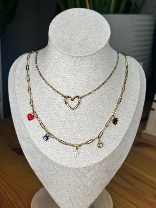 Collar Charms Mini con Doble Cadena