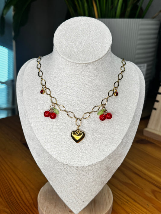 Collar Charms Love y Cerezas
