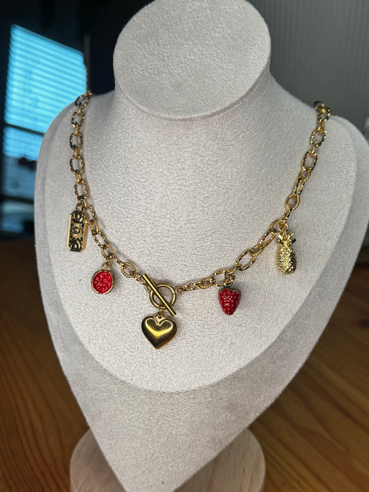 Collar Charms Amor Y Frutas