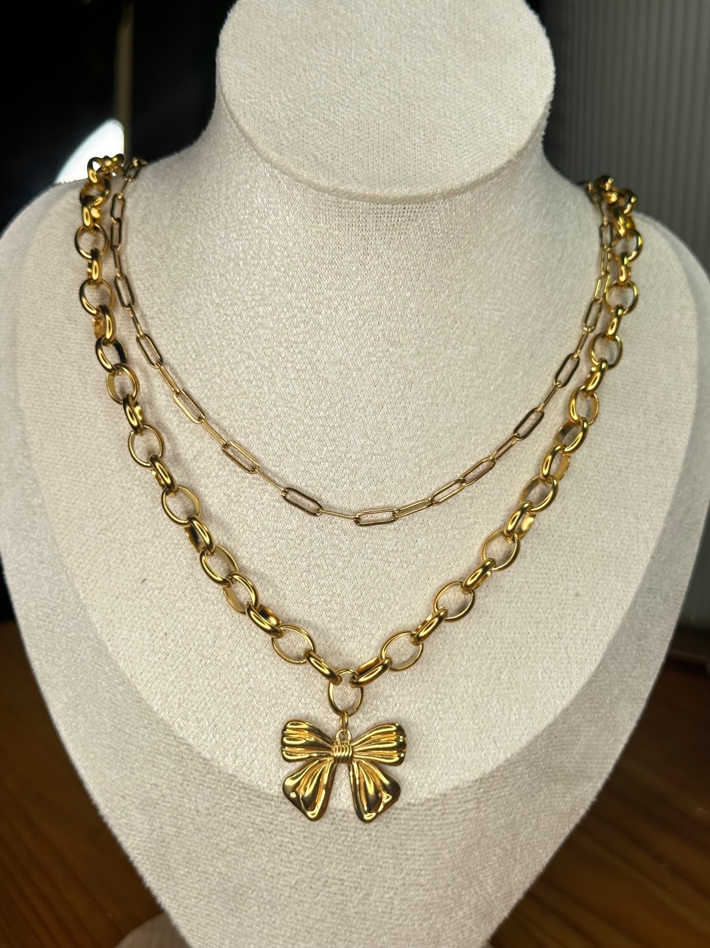 Collar Doble con Lazo