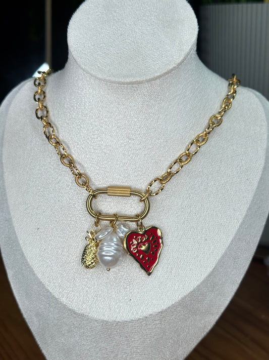 Collar con Charms Hebilla Corazón