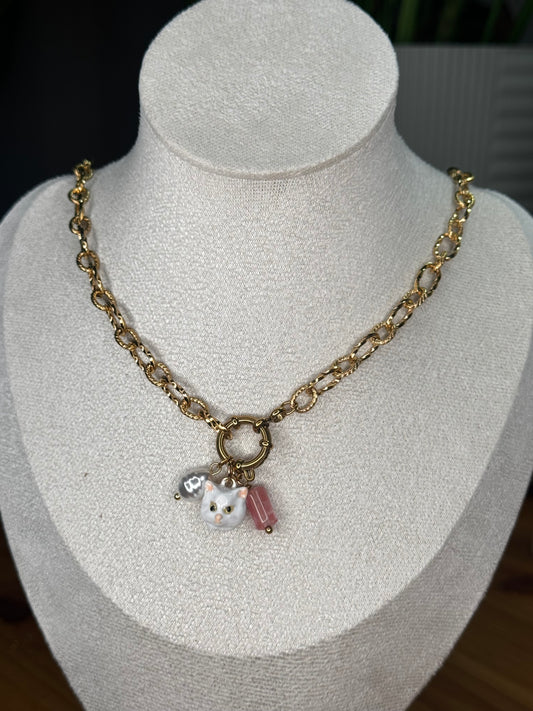 Collar Charms Gato Coqueto